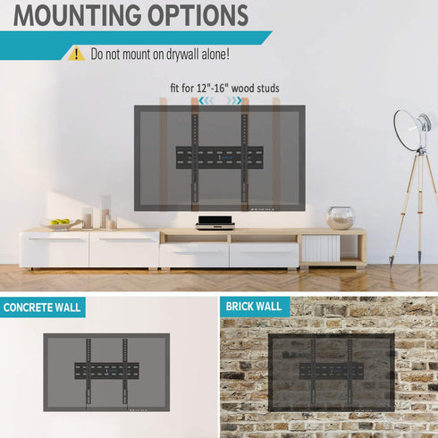 MOUNTUP Tilting TV Wall Mount Bracket for 26-55 Inch Flat Screen TVs/ Curved TVs, Low Profile TV Wall Mount TV Bracket - Easy to Install On 12" or 16" Studs, VESA 400x400mm Weight up to 99 LBS, MU0007